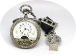 XXXX-Raro Relógio Alarme, Balanço Visível Patenteado, ca 1910.